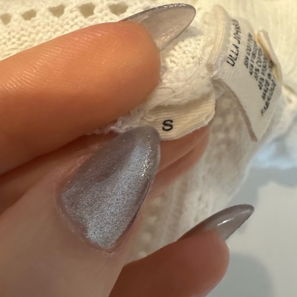 ULLA JOHNSON White Austen Crochet-Knit Cotton-Blend Sweater Size Small VGUC - Picture 9 of 10